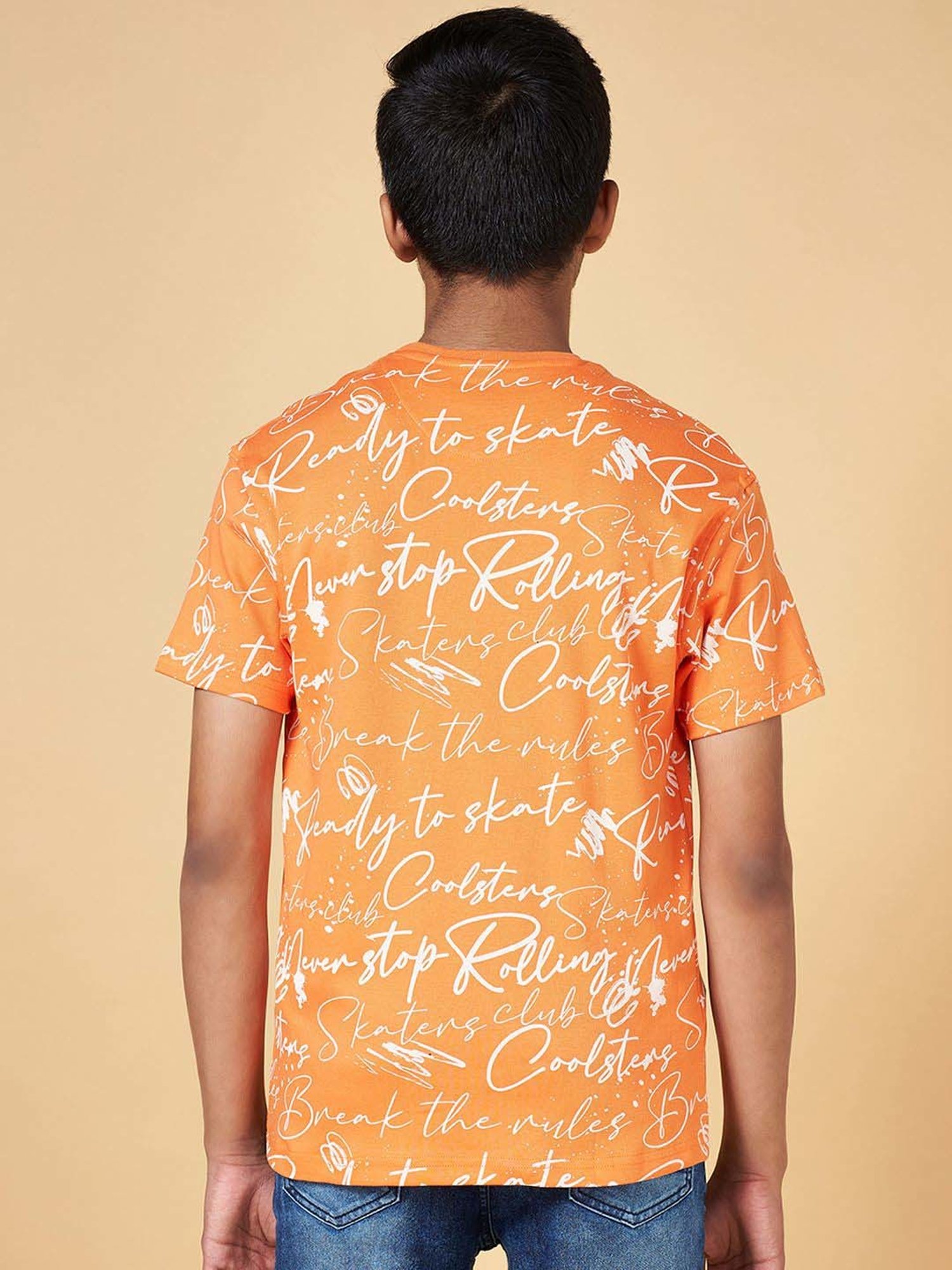 Coolsters by Pantaloons Kids Orange Cotton Printed T-Shirt