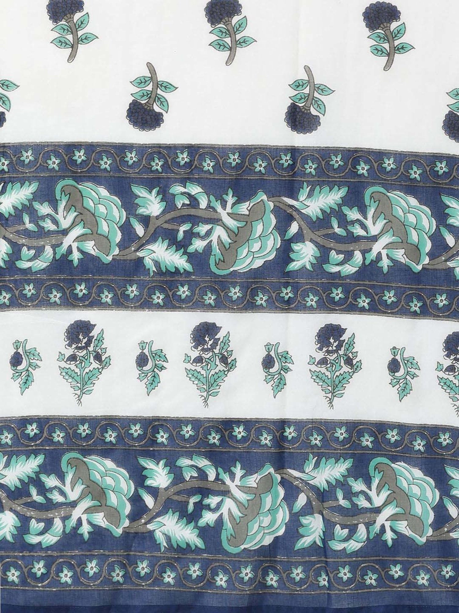 Libas Blue & White Cotton Printed Kurta Palazzo Set With Dupatta