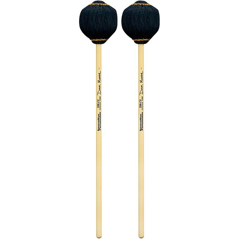 Innovative Percussion Dan Moore Series Classic Rattan Handle Vibraphone Mallet Black Yarn