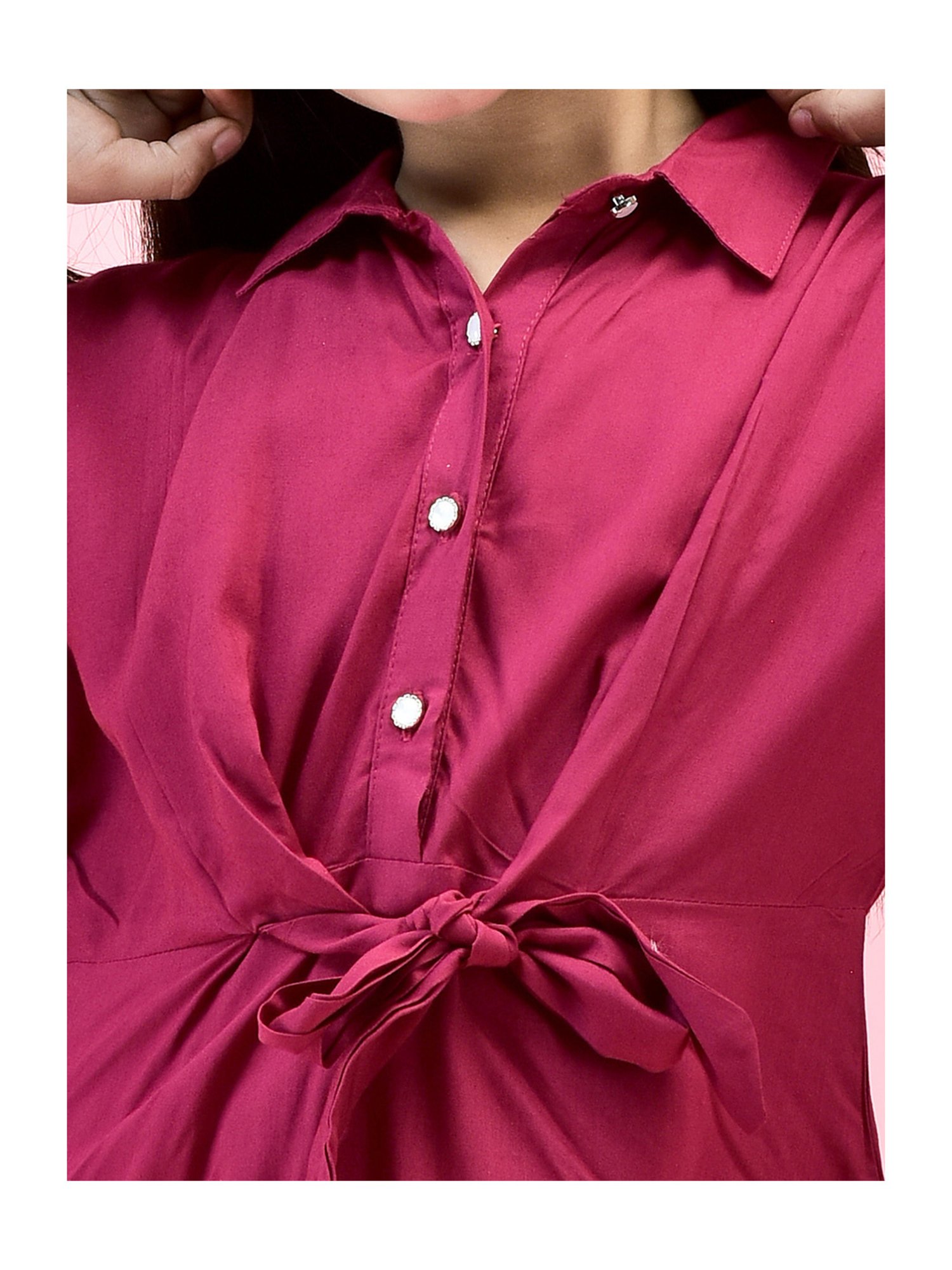 Juniper Girls Pink Solid Shirt Dress