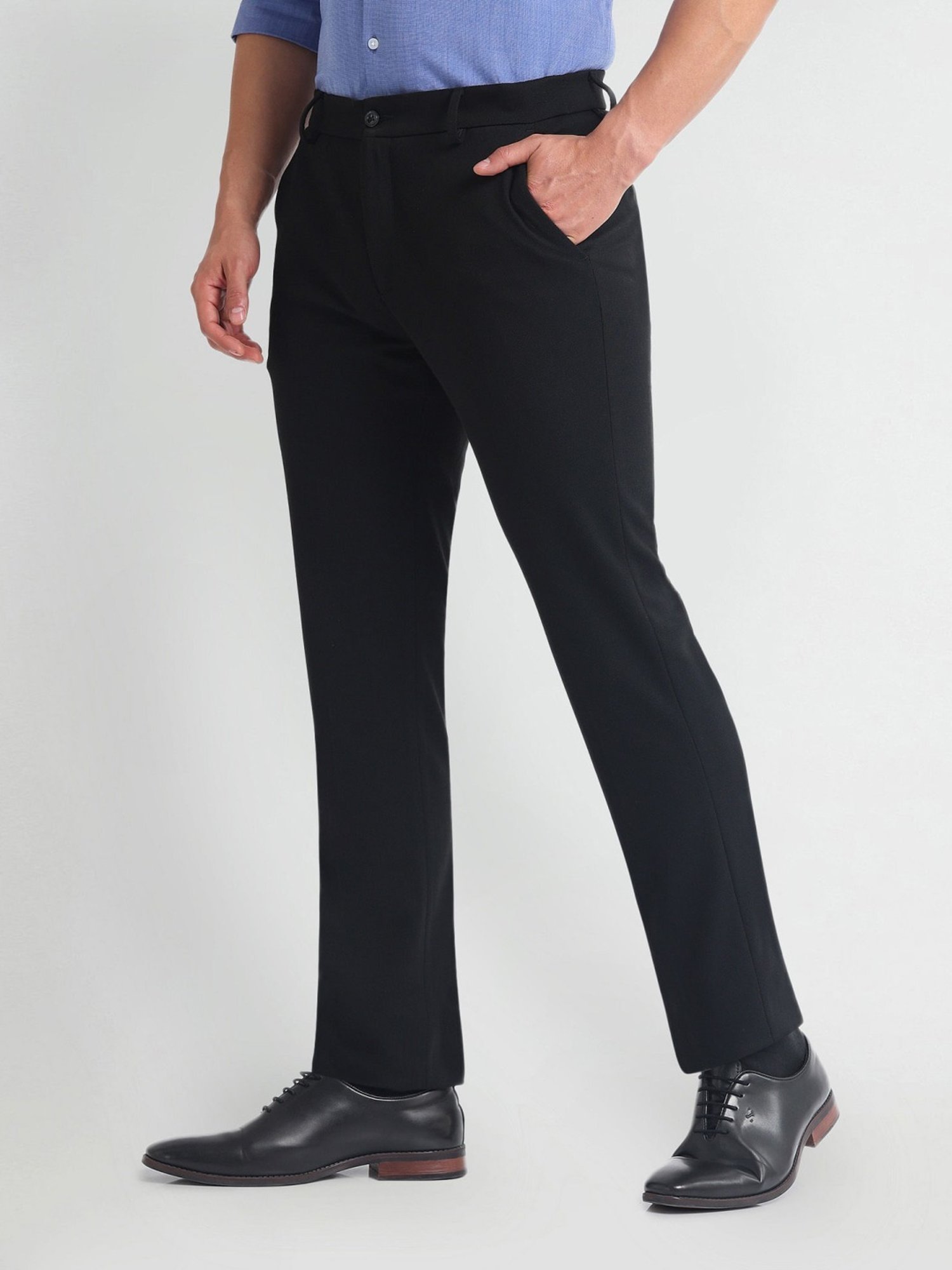 Arrow Newyork Black Slim Fit Trousers