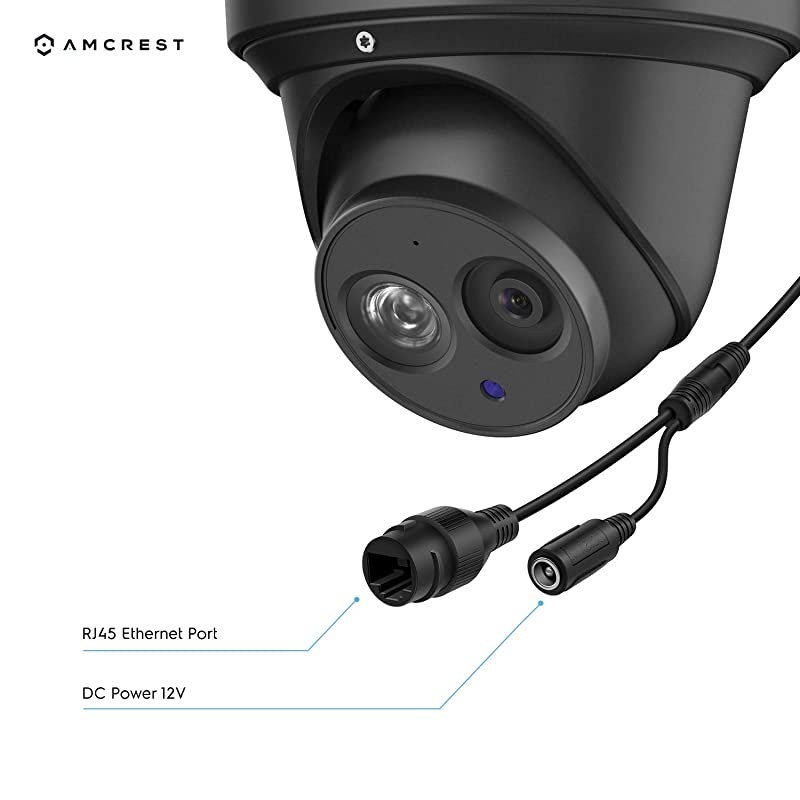 UltraHD 4K (8MP) Outdoor Security IP Turret PoE Camera, 3840x2160, 98ft NightVision, 2.8mm Lens, IP67 Weatherproof, MicroSD Recording (256GB), White