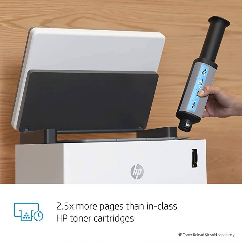 Neverstop Laser Printer 1001nw | Wireless Laser with Cartridge-Free Monochrome-Toner-Tank (5HG80A) with-Toner Reload-Kit