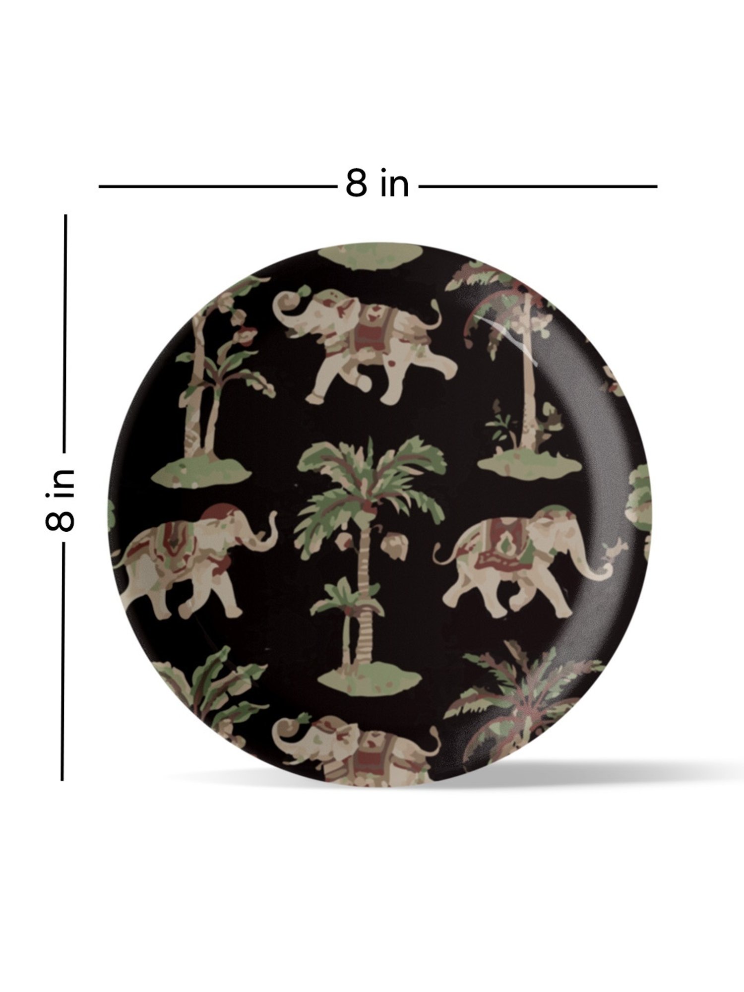 Nestroots Rajasthani Traditional Print Multicolor Porcelain Wall Plate
