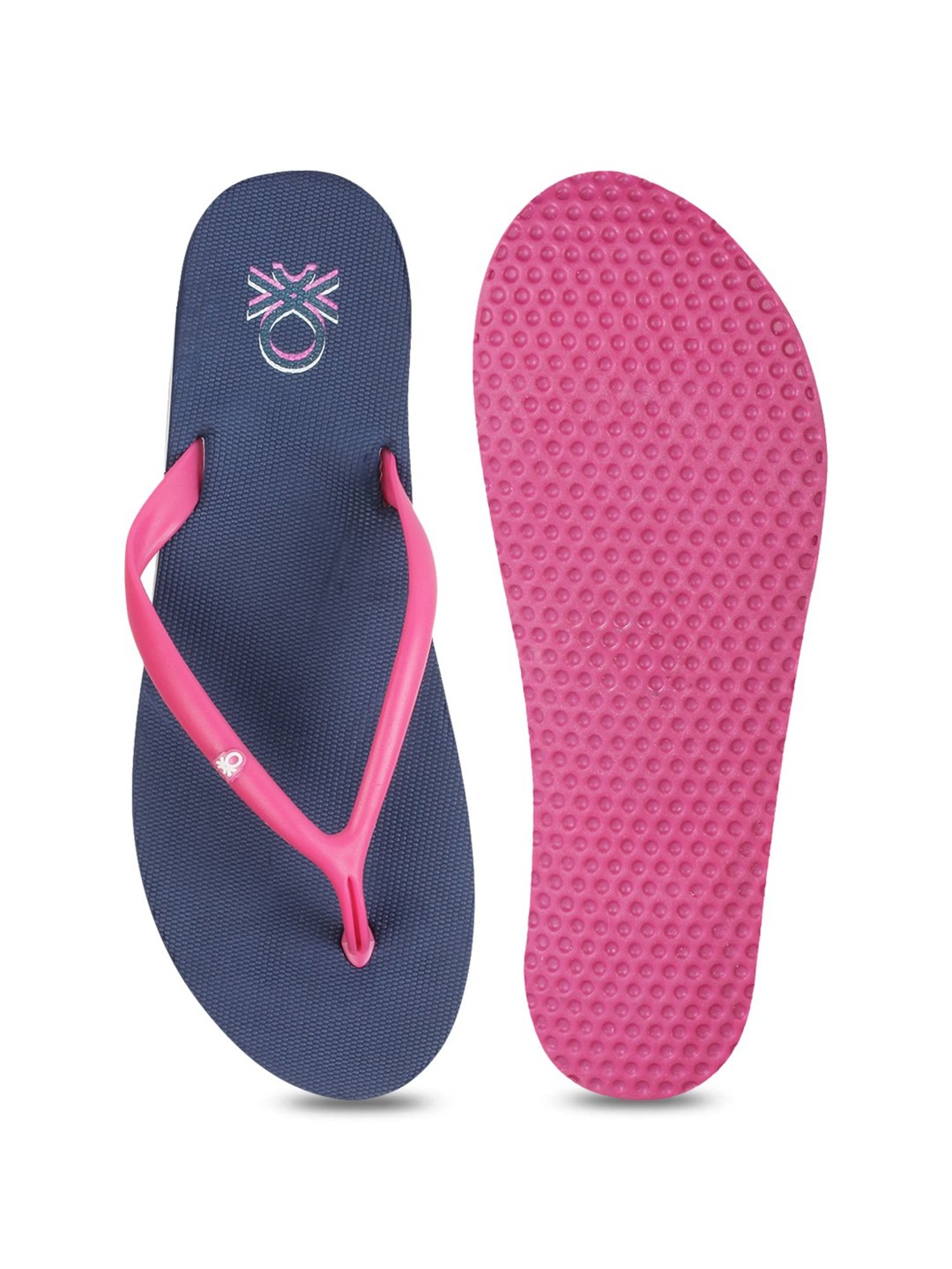 United Colors of Benetton Pink & Navy Flip Flops