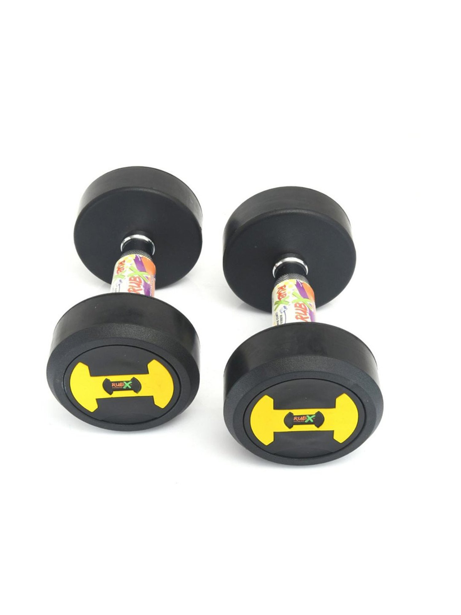 RUBX Rubber Coated Professional Round Dumbbells (Sold in Pair) (2.5 Kg x 2pc (Total = 5 kg))