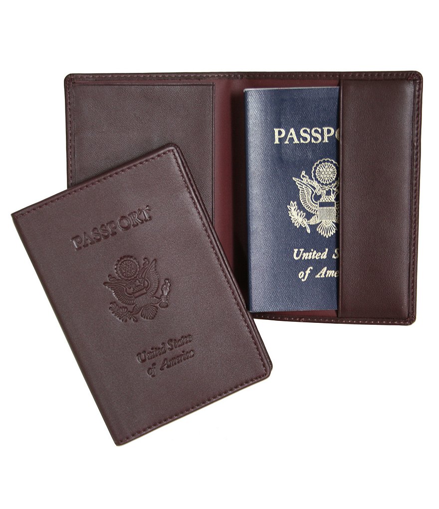 ROYCE New York RFID Blocking Black Lettered Passport Case