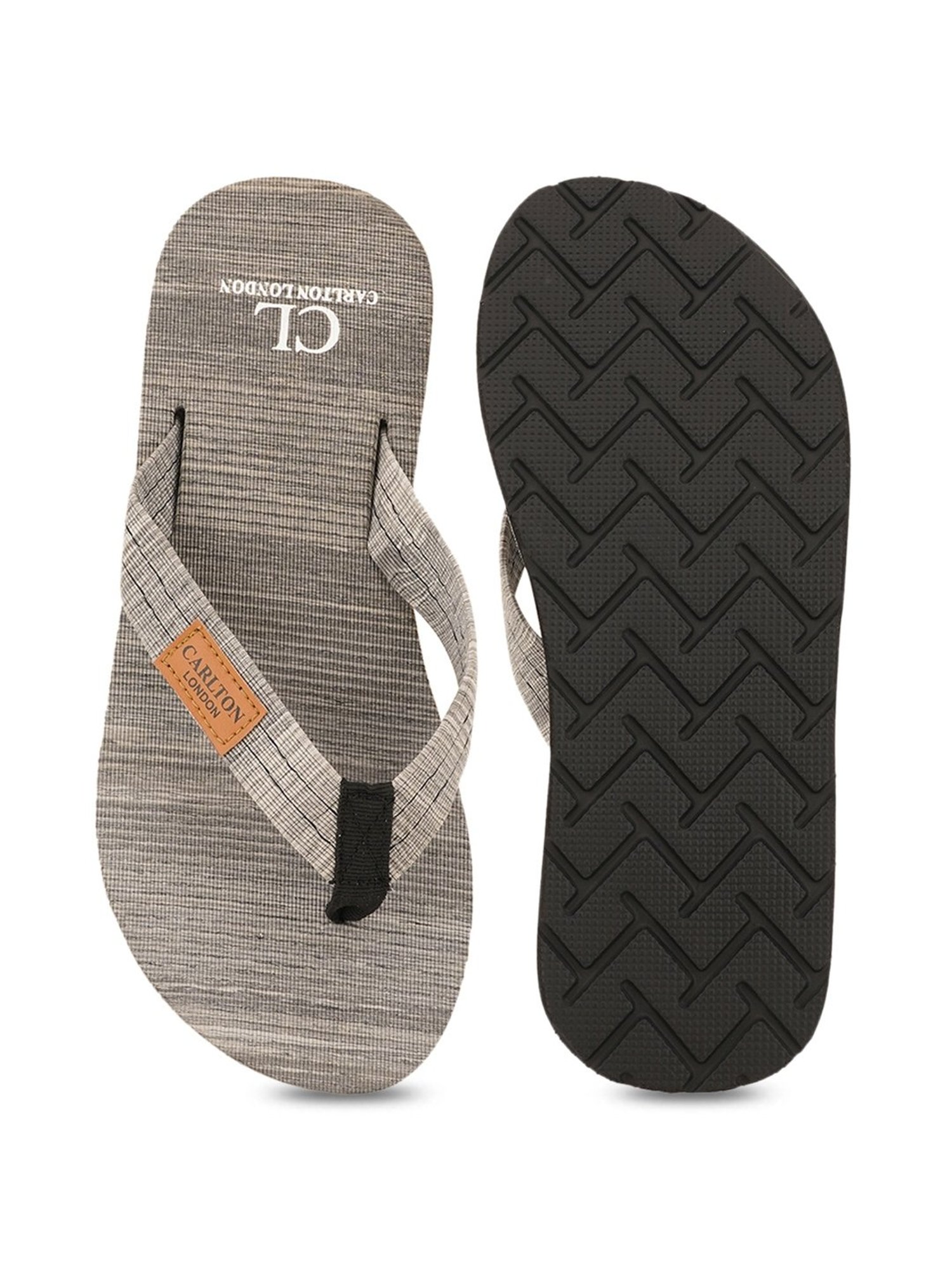Carlton London Men's Grey Flip Flops