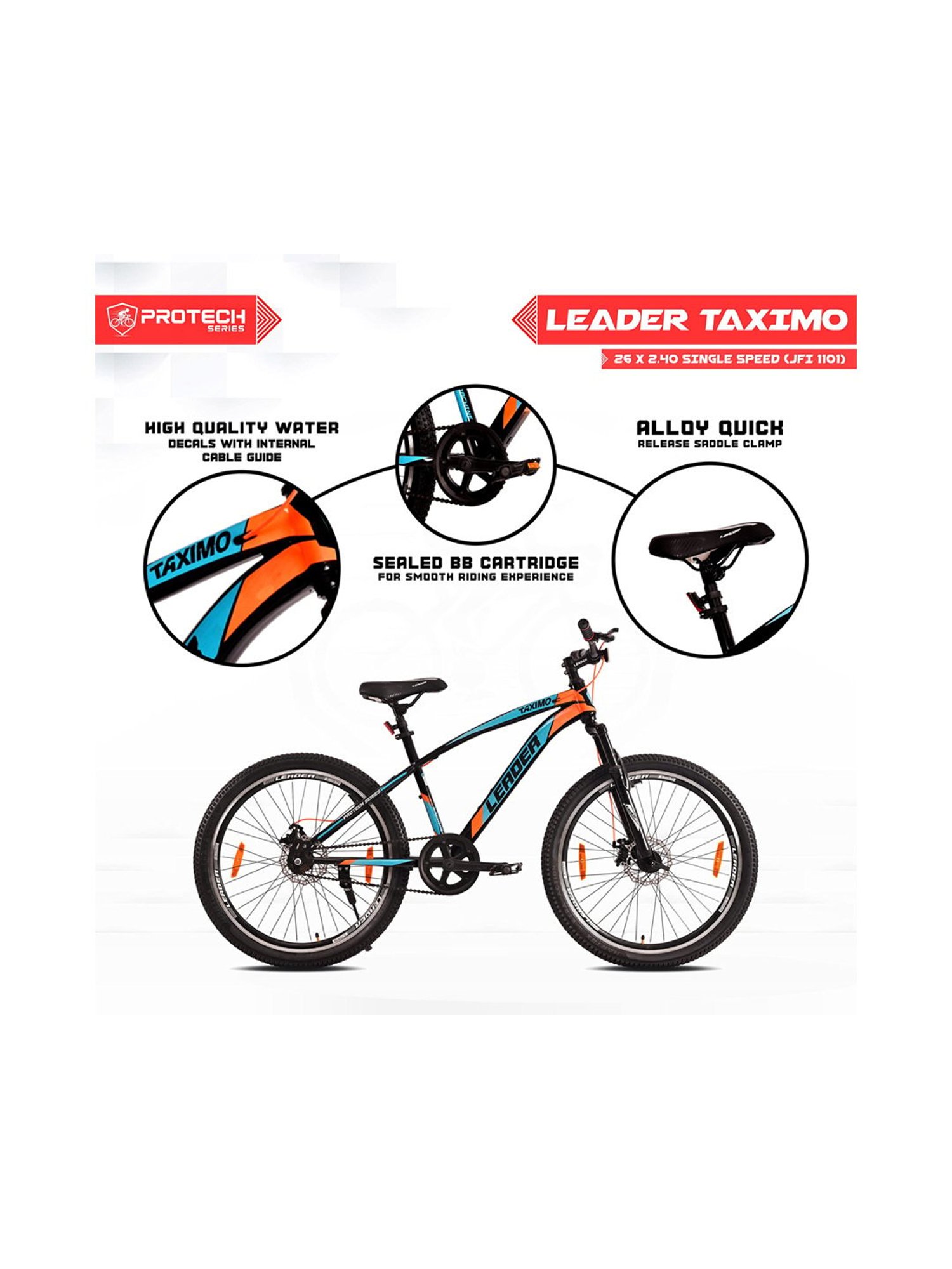 Leader Taximo Bicycles (Black) Size - 26T
