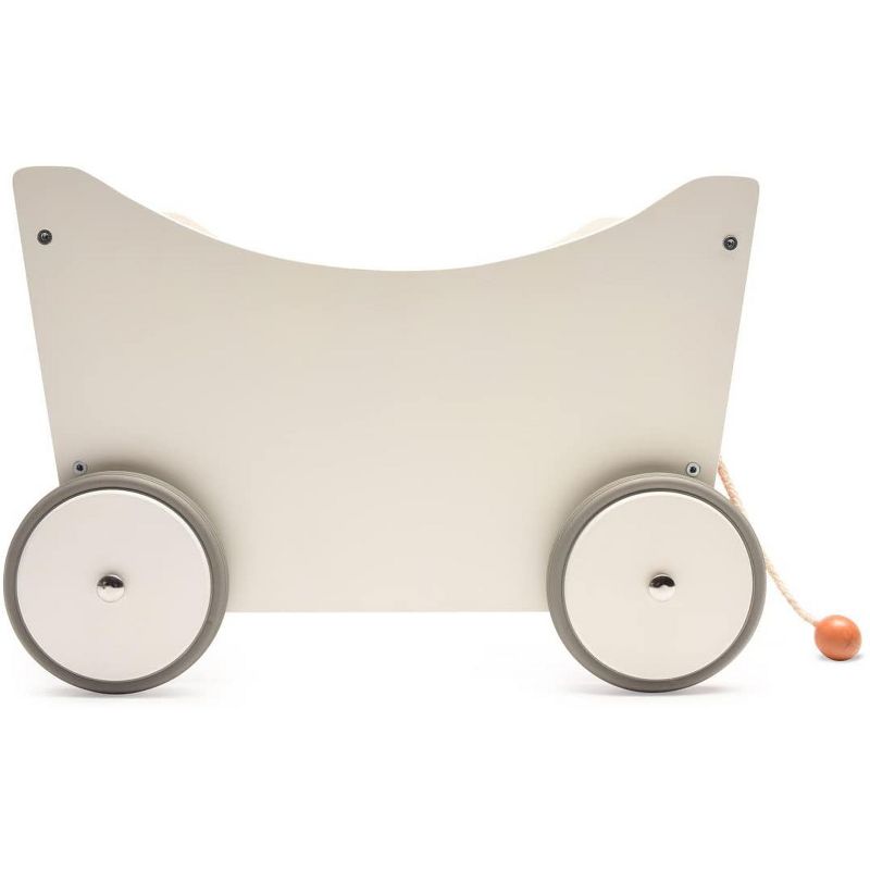 Kinderfeets 2-in-1 Versatile Inside/Outside Baby and Toddler Classic Wooden Unisex Toy Storage Box Walker, White