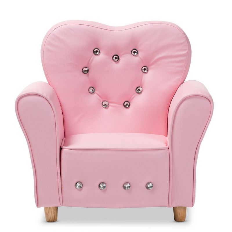 Mabel Faux Leather Kids' Armchair Pink - Baxton Studio