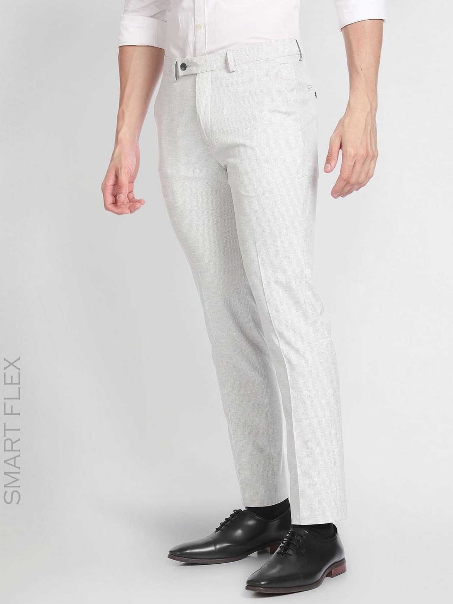 Arrow Light Grey Slim Fit Trousers