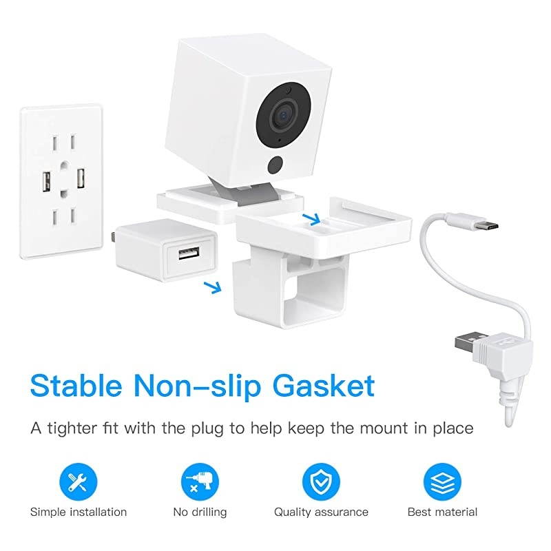 2Pack AC Outlet Mount Compatible with Wyze Cam Reliable mounting Alternative for Wyze Cameras and iSmartAlarm Spot Camera Support Stand