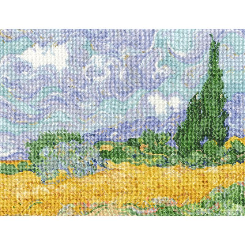 DMC Counted Cross Stitch Kit 11.5"X9"-Van Gogh's A Wheatfield (16 Count)