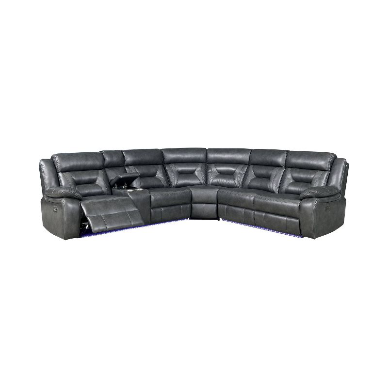 Kent Upholstered Power Recliner Sectional Gray - miBasics