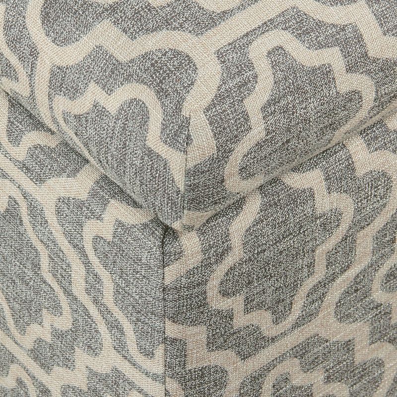 Medium Storage Ottoman Geometric Ash Gray - HomePop