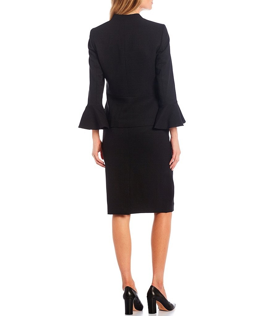Tahari ASL Crepe Pearl Neckline Jacket 2-Piece Dress Suit