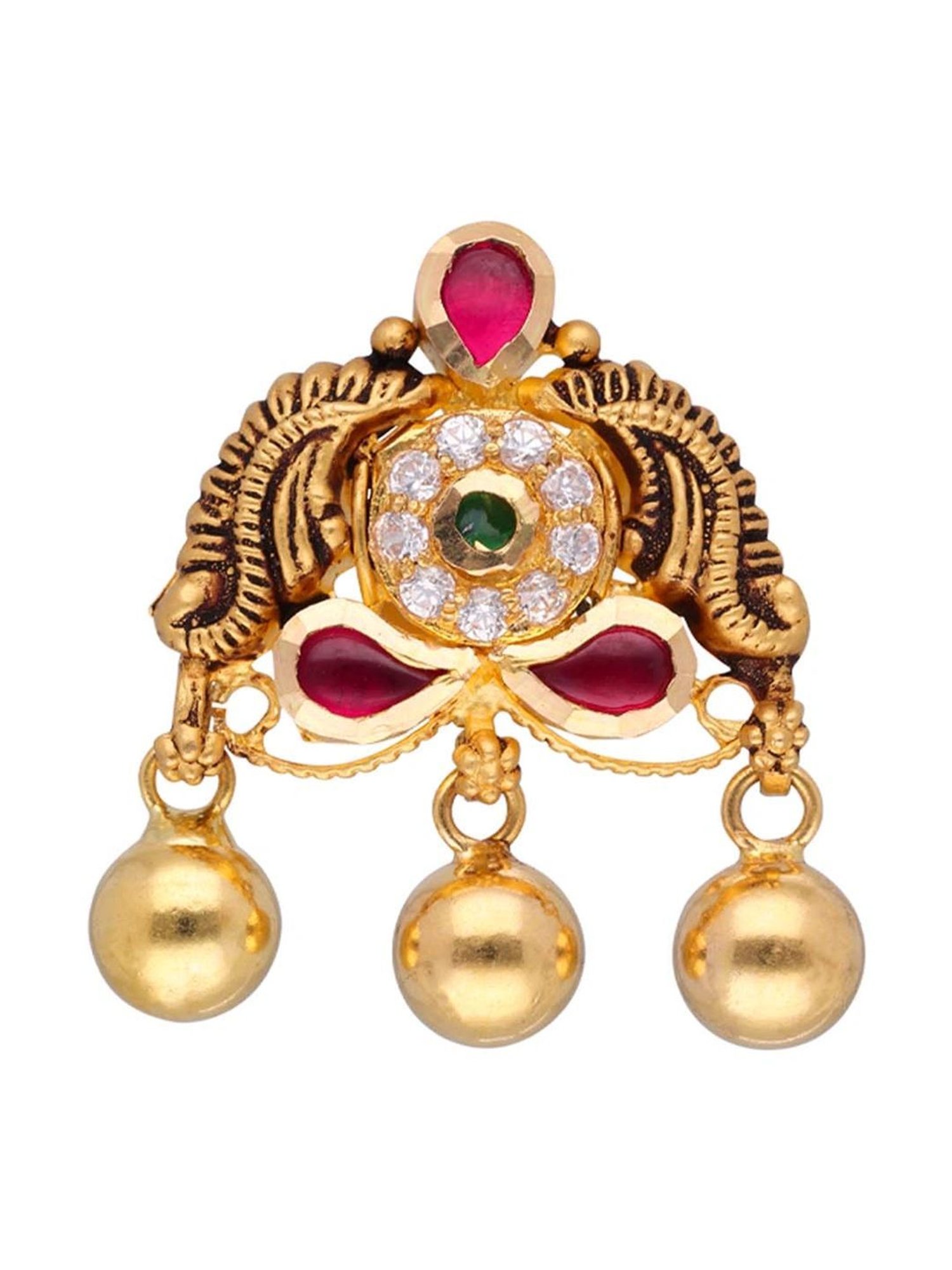 CKC Oxidized Finish Filigree Plain Gold Eardrops: Vintage Charm