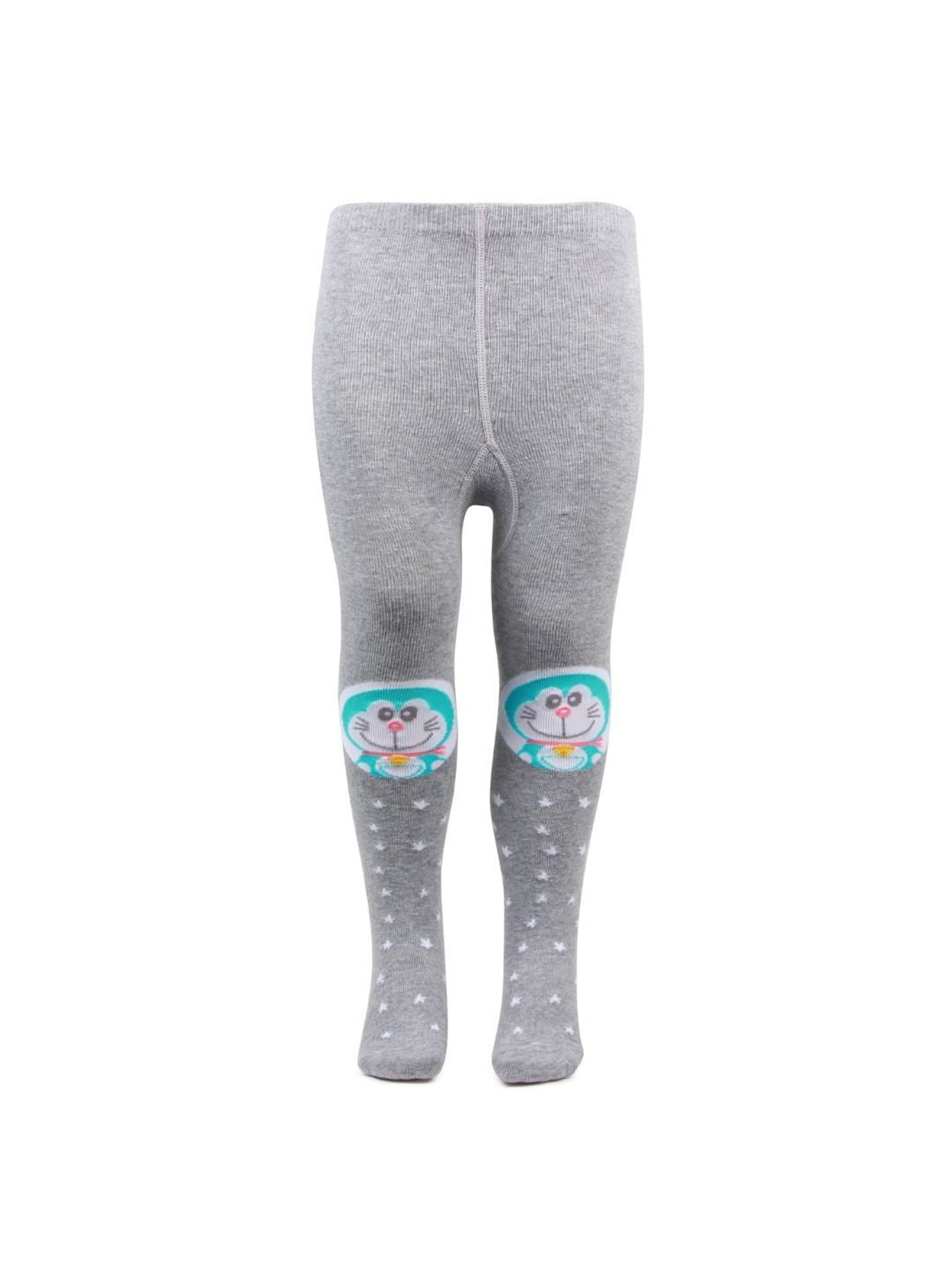 Bonjour Boys Light Grey Doraemon Print Tights