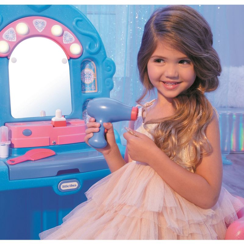 Little Tikes Ice Princess Magic Mirror Roleplay Vanity with Lights Sounds and Pretend Beauty Accessories