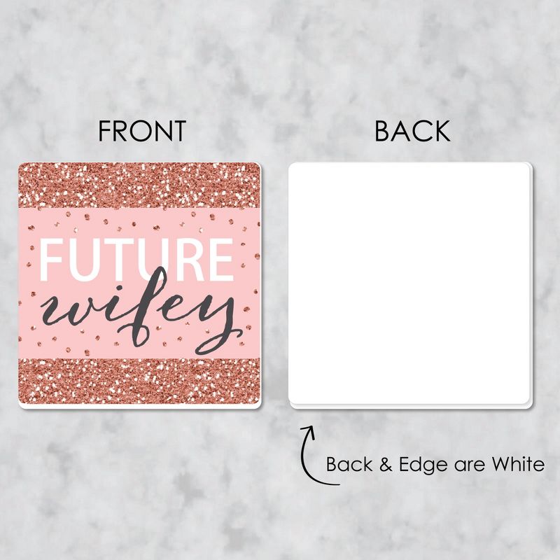 Big Dot of Happiness Bride Squad - Funny Rose Gold Bridal Shower or Bachelorette Party Decorations - Drink Coasters - Set of 6