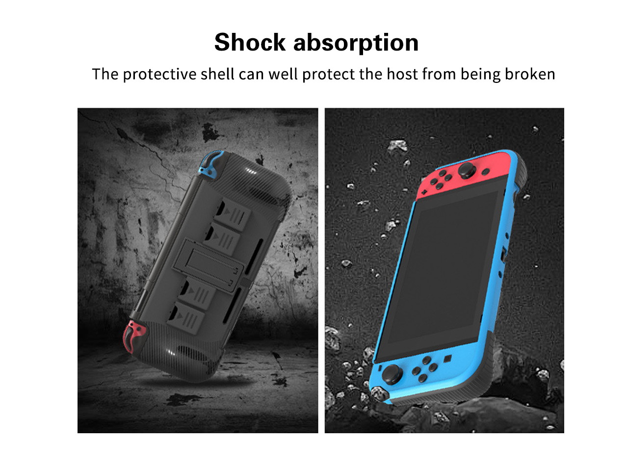 N-Switch 2-in-1 multi-function protective cover, PC+TPU protective cover, with four game card storage slots for N-Switch console bracket