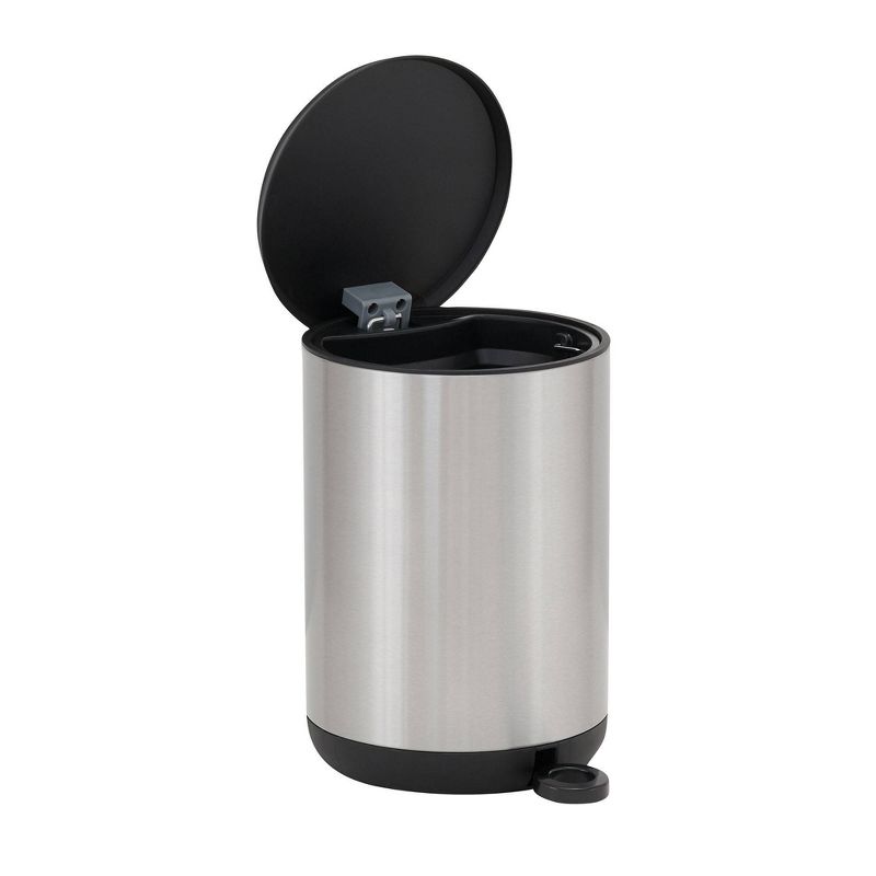Household Essentials 5L Round Design Trend Step Trash Can Stainless Steel