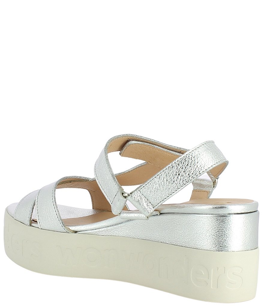 Wonders Mia Leather Lightweight Platform Wedge Sandals