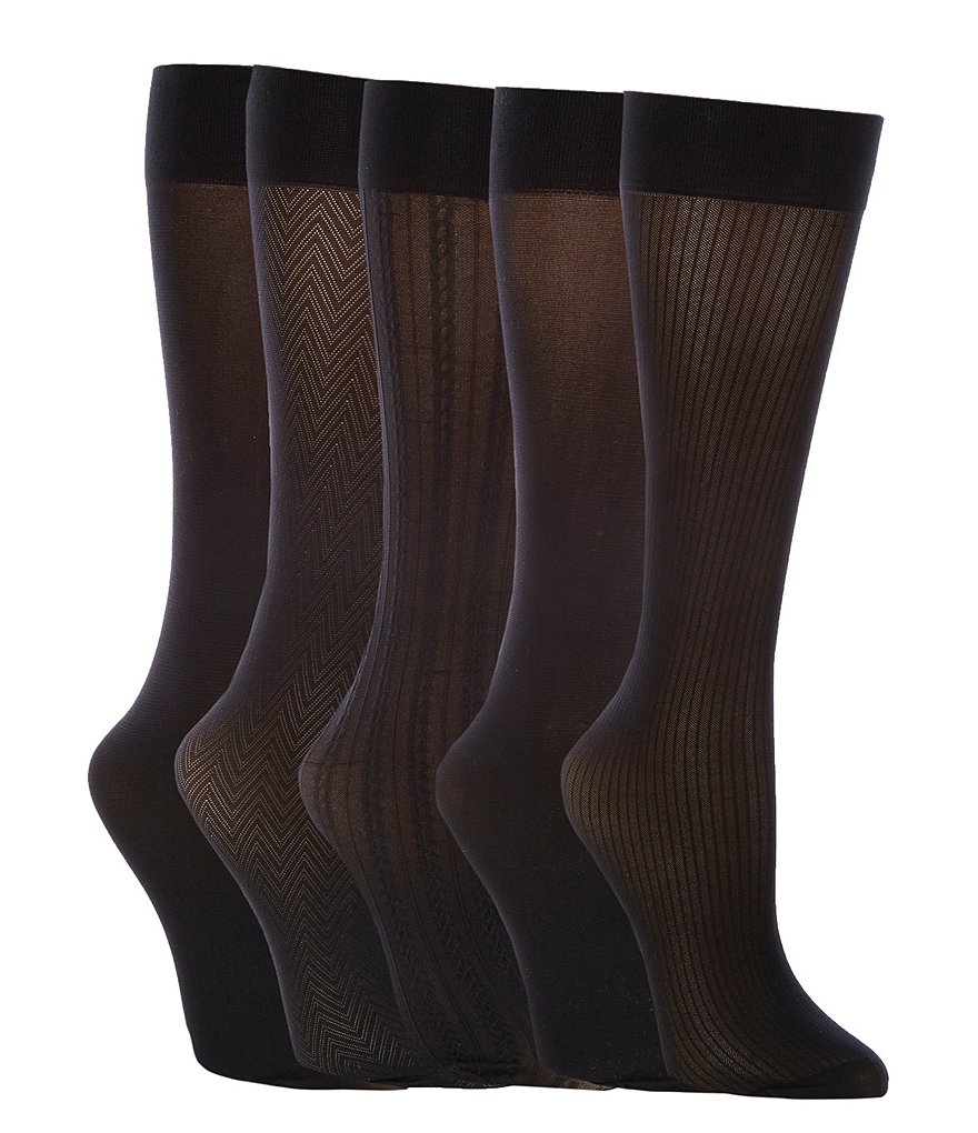 HUE Flat Knit Knee Socks 3-Pack