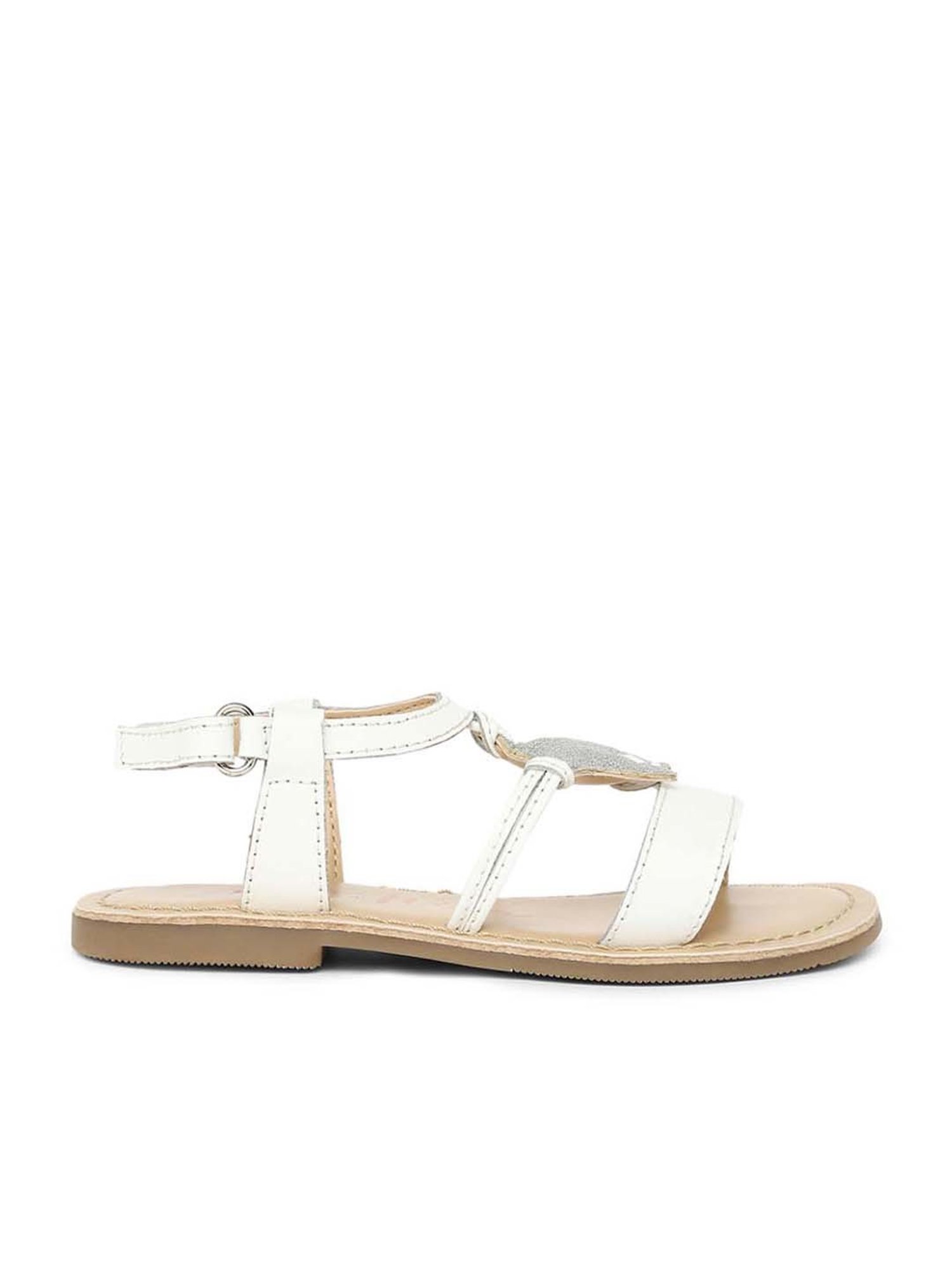 Aria Nica Kids Sparkle White & Beige Casual Sandals