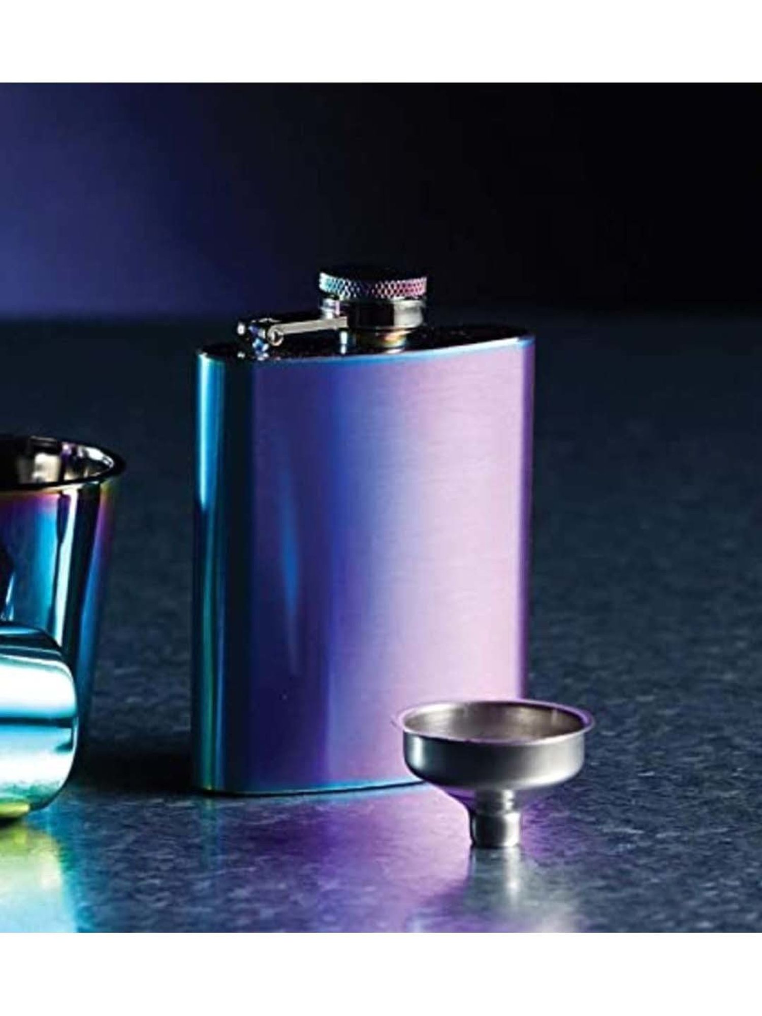 BarCraft Multicolor Stainless Steel Flask With Pour Funnel (0.1 L)