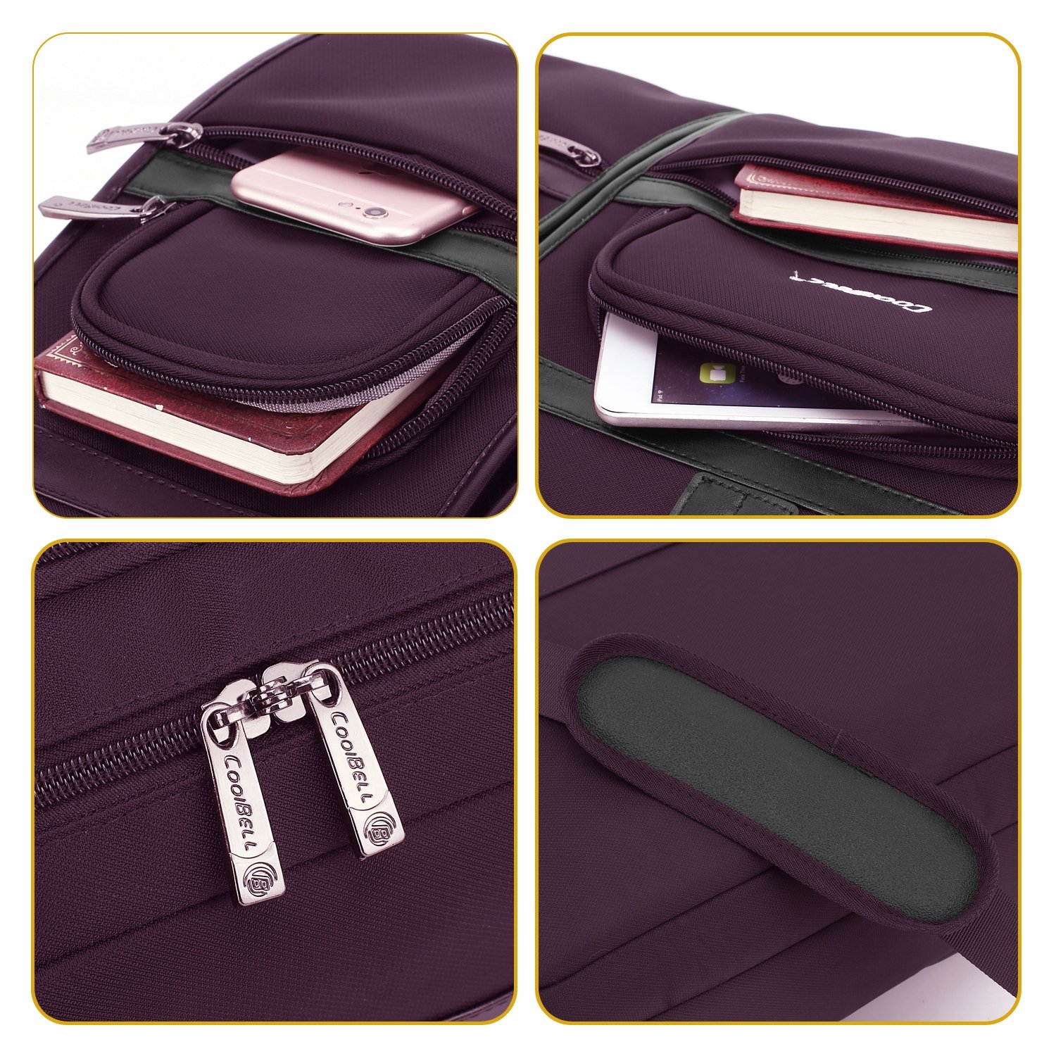 LUOM 17.3" Laptop Bag Laptop Briefcase Fits Up to 17.3 Inch Laptop Water-Repellent Gaming Computer Bag Shoulder Bag Large Capacity for Travel/Business/School/Men, CB-5003,  Black