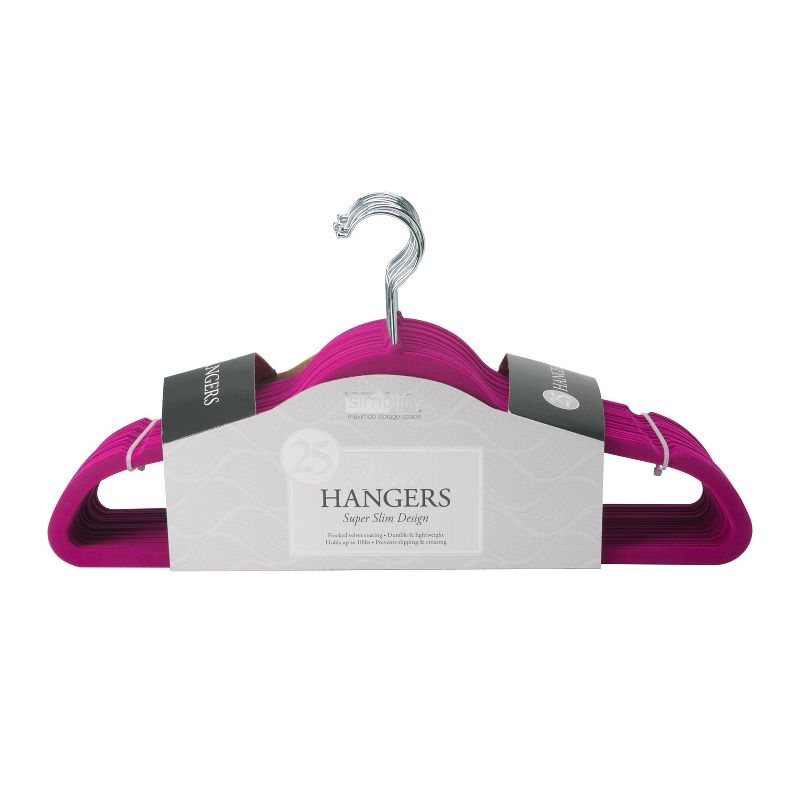 Simplify 25pk Slim Velvet Suit Hangers Fuchsia