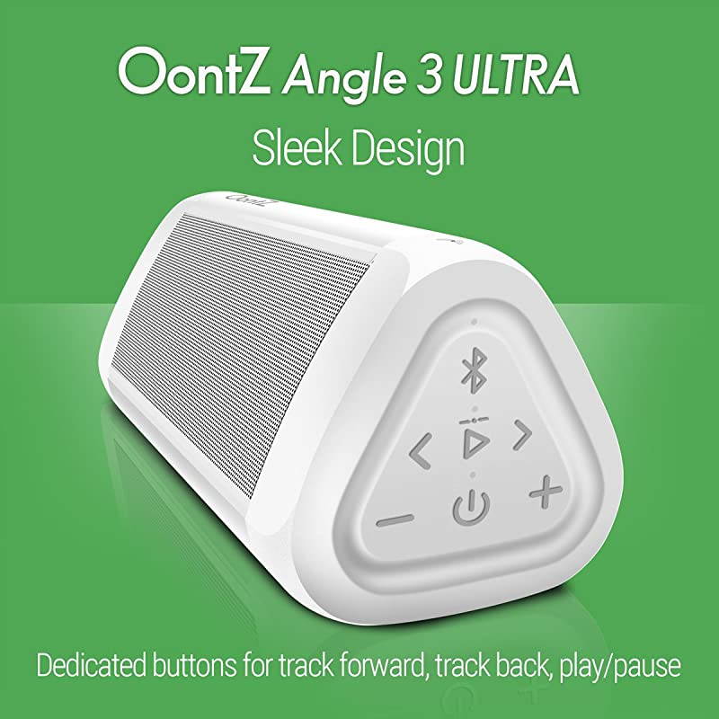 OontZ Angle 3 Ultra Portable Bluetooth Speaker 14 Watts Bigger Bass HiQuality Sound 100 Ft Wireless Range Play Two Speakers Together IPX6 Bluetooth Speakers by  White