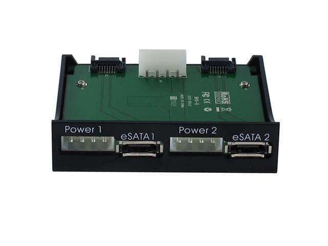 SEDNA SE-FP-ESATA-1-BK- 2 Port eSATA Floppy Bay Front Panel with Power Connector (Black)