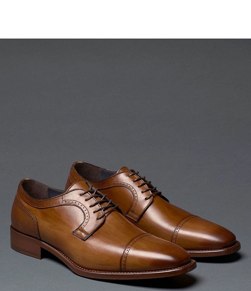 J&M COLLECTION Men's Cormac Calfskin Cap Toe Oxford Dress Shoes