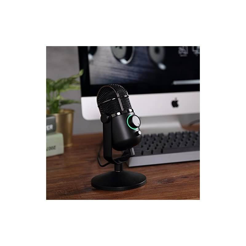 MDRILL Dome Professional USB Studio Condenser Microphone for ChattingSkypeYouTubeRecordingGamingPodcasting for iMac PC Laptop Desktop Windows Computer Black