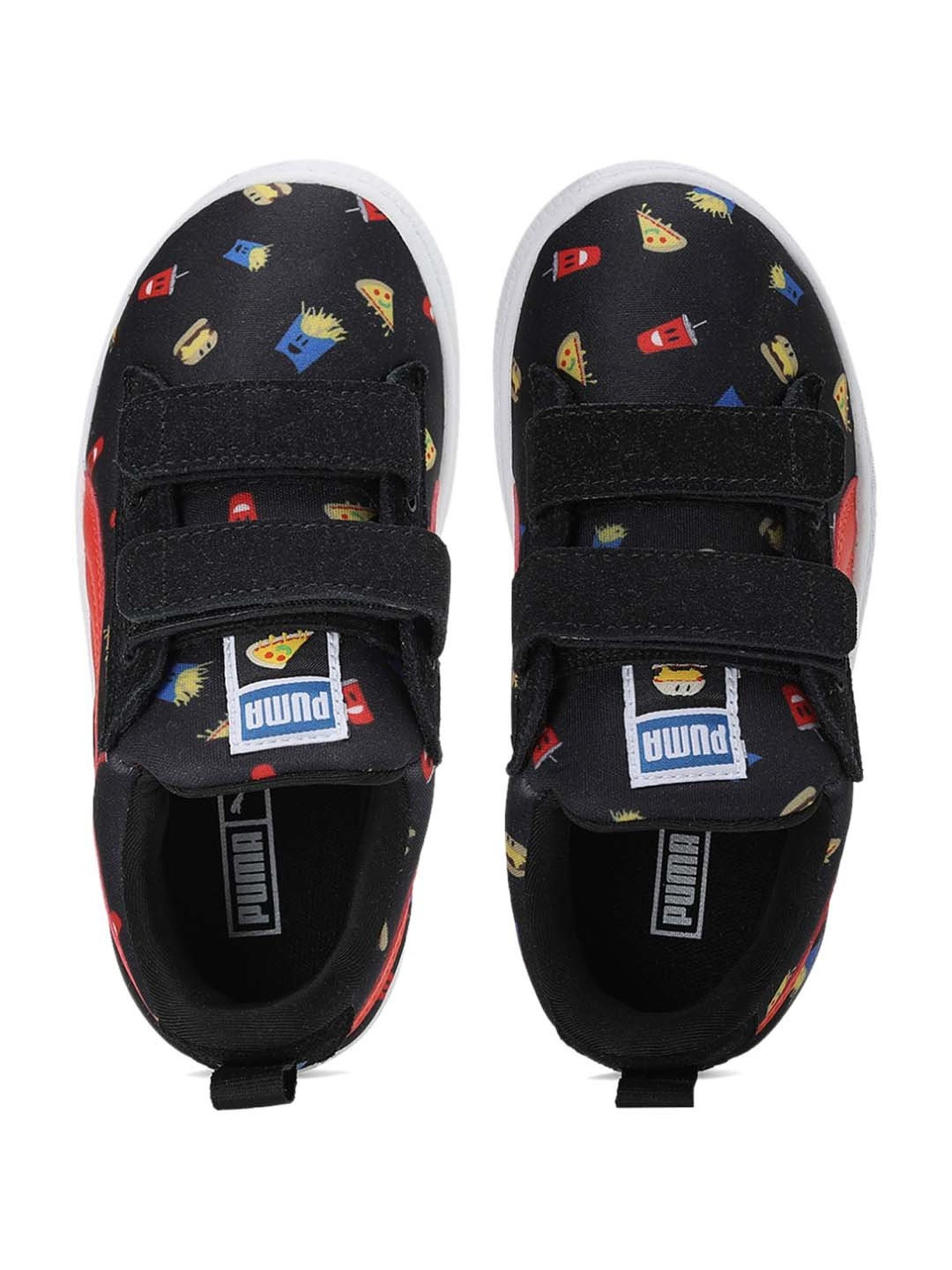 Puma Boys Suede Light-Flex Foodies V PS Black Casual Sneakers