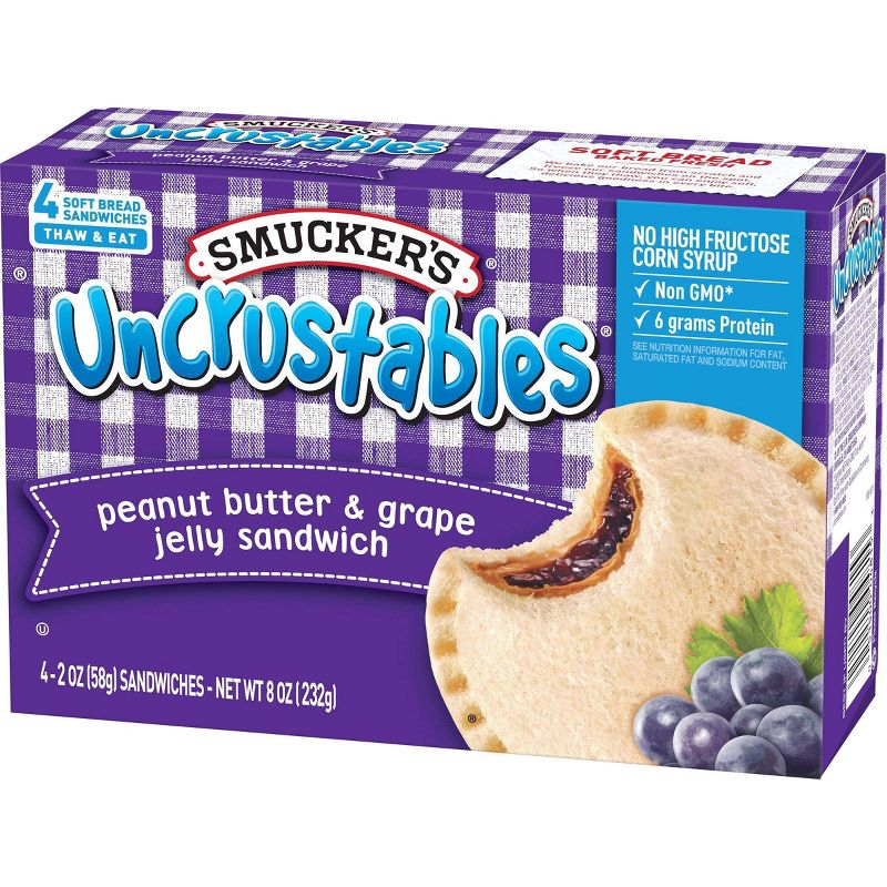 Smucker's Uncrustables Frozen Peanut Butter & Grape Jelly Sandwich - 8oz/4ct