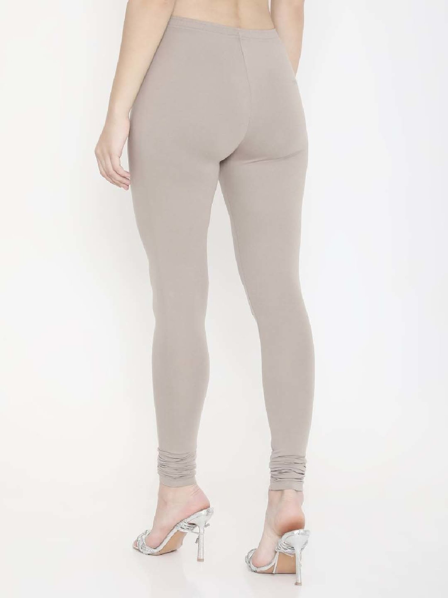 FEELINGS Grey Plain Churidar Leggings