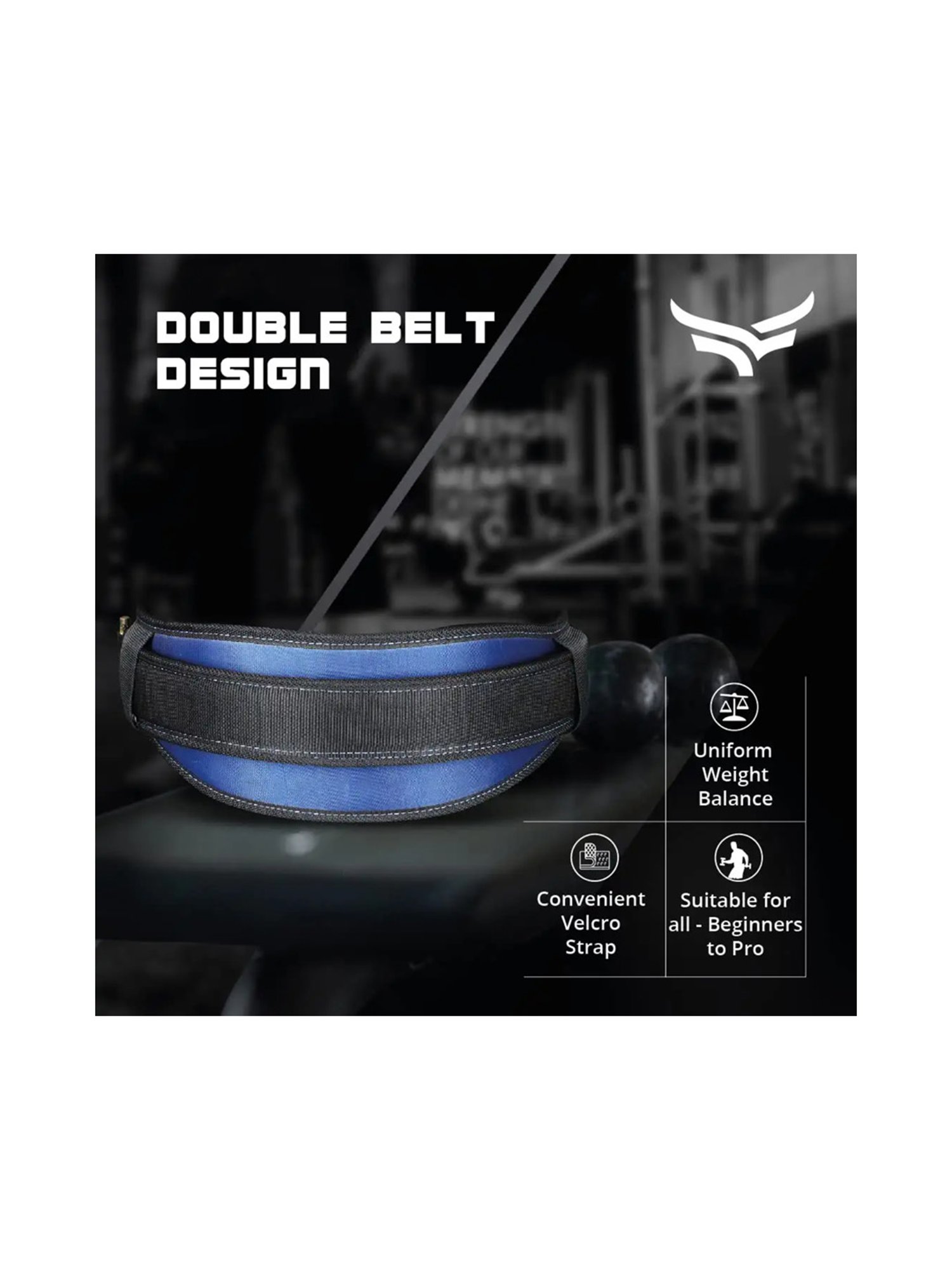 Xtrim Wings 6 Inches Weight Lifting Belt (Navy) Size - Small