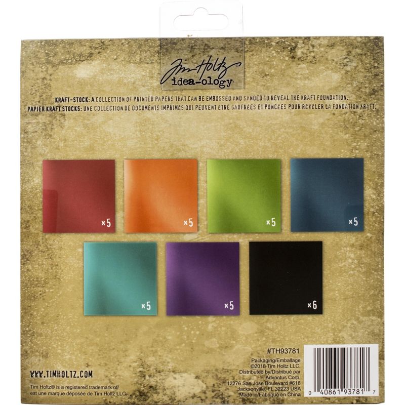Idea-Ology Paper Stash Kraft Metallic Paper Pad 8"X8" 36/Pkg-Jewels