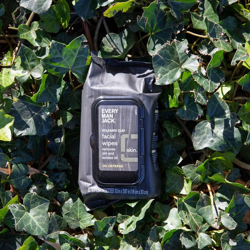 Every Man Jack Oil Defense Volcanic Clay Facial Wipes - 30ct