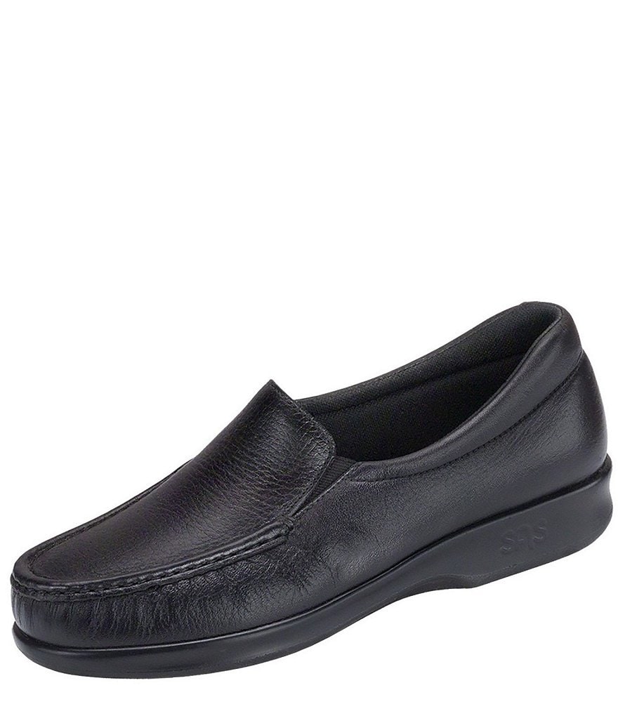 SAS Twin Leather Moc Toe Loafers