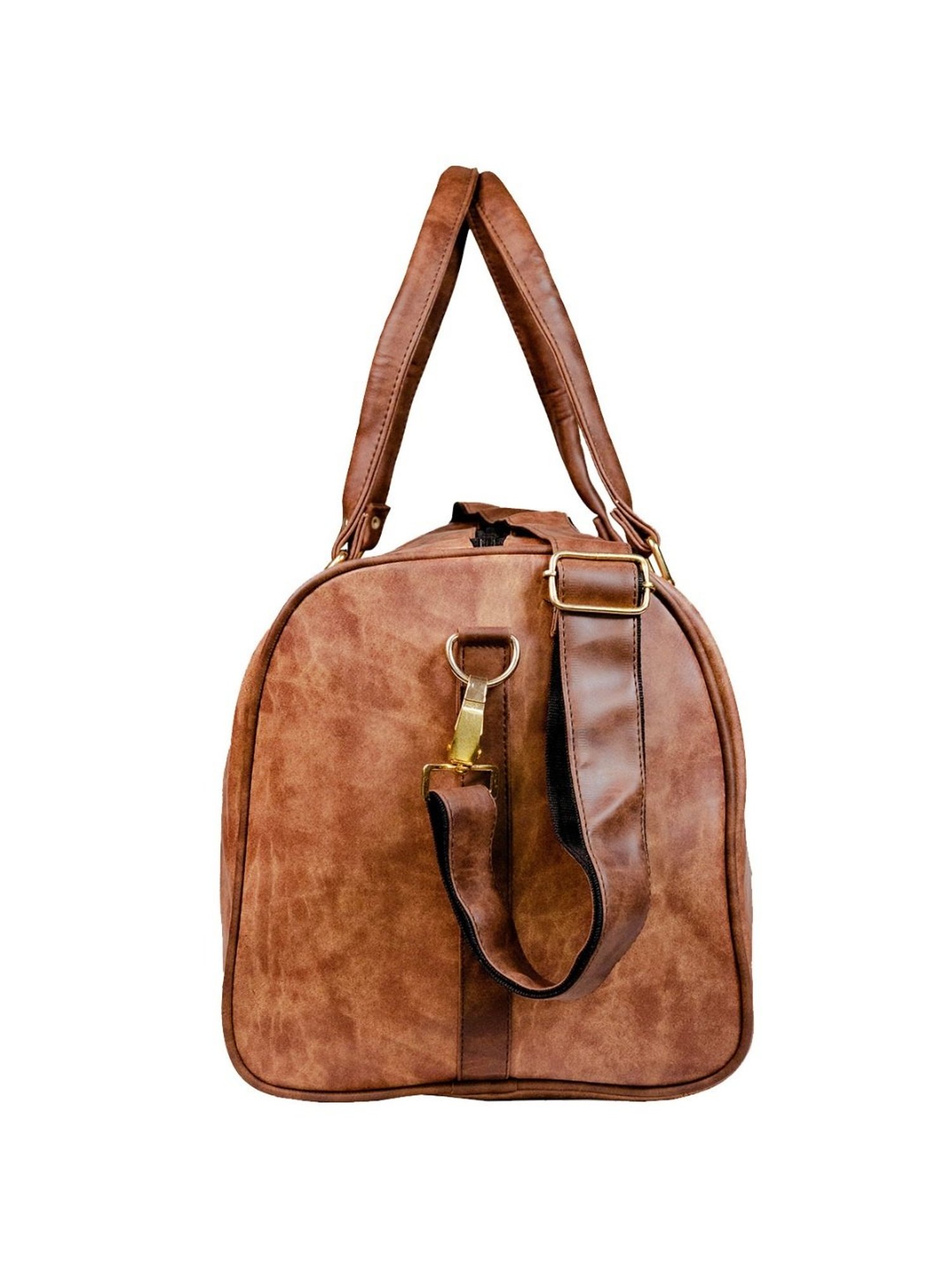 Man Arden Tan Faded Medium Leather Duffle Bag