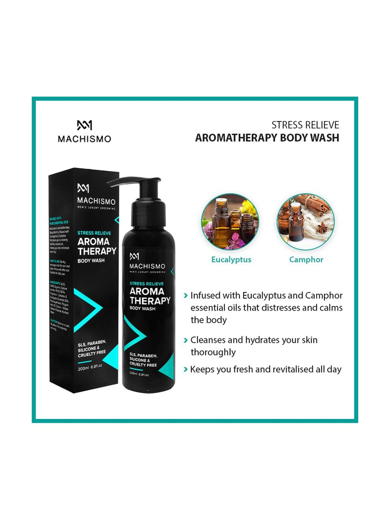 Machismo Stress Relieve Aromatherapy Body Wash - 200 ml