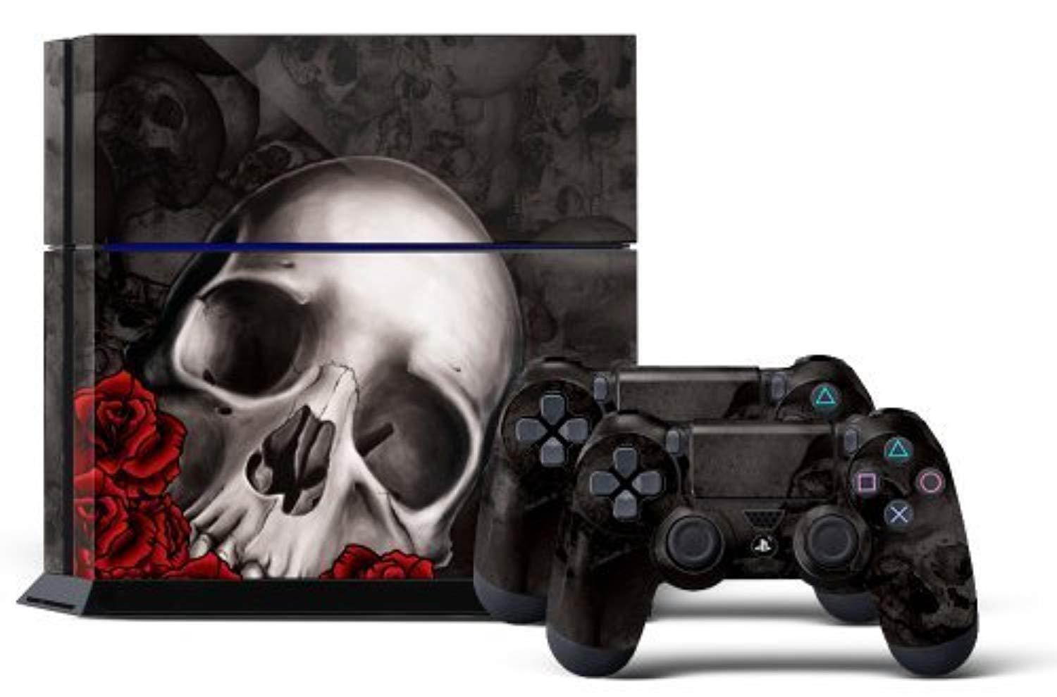 Sony PS4 PlayStation 4 Console Skin plus 2 Controller Skins - Bones Black