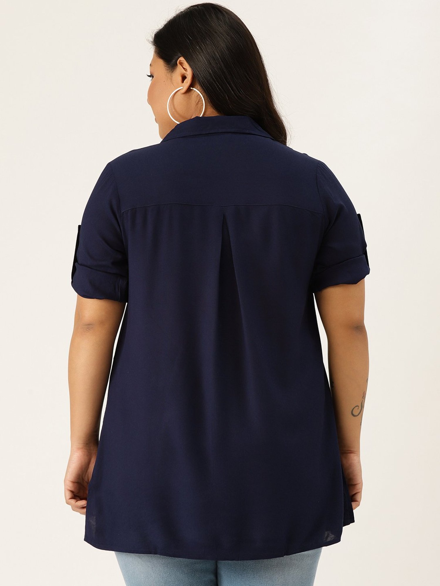 theRebelinme Navy Regular Fit Shirt