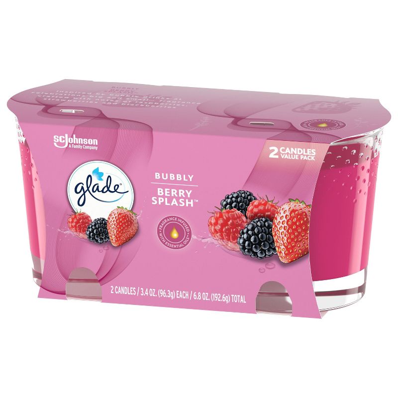 Glade Twin Candle Bubble Berry Splash - 2pk/6.8oz