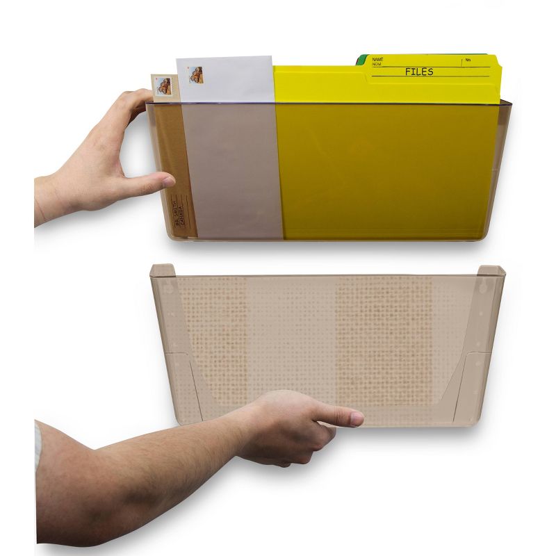 Storex 12pk Snap & Stack Wall File Pockets - Gray